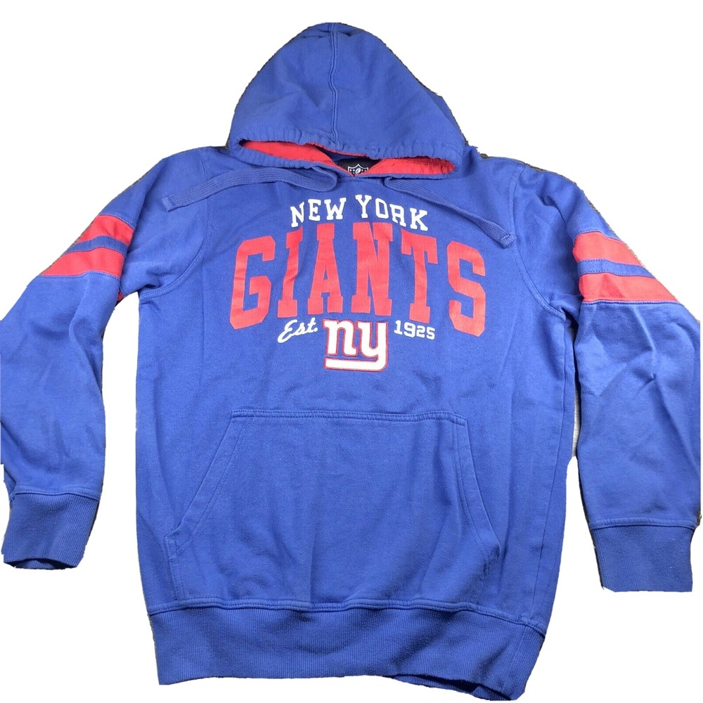 New York Giants‎ Hoodie Mens S Blue Red NFL Football Sweatshirt Hood Graphic